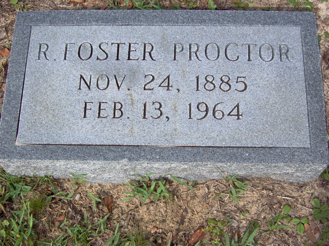 Headstone for Proctor, R. Foster